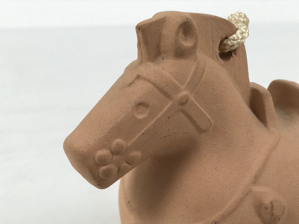 Japanese Clay Bell Dorei Horse Vtg Tsuchi-Suzu Zodiac Animal Uma Brown DR662