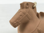Japanese Clay Bell Dorei Horse Vtg Tsuchi-Suzu Zodiac Animal Uma Brown DR662