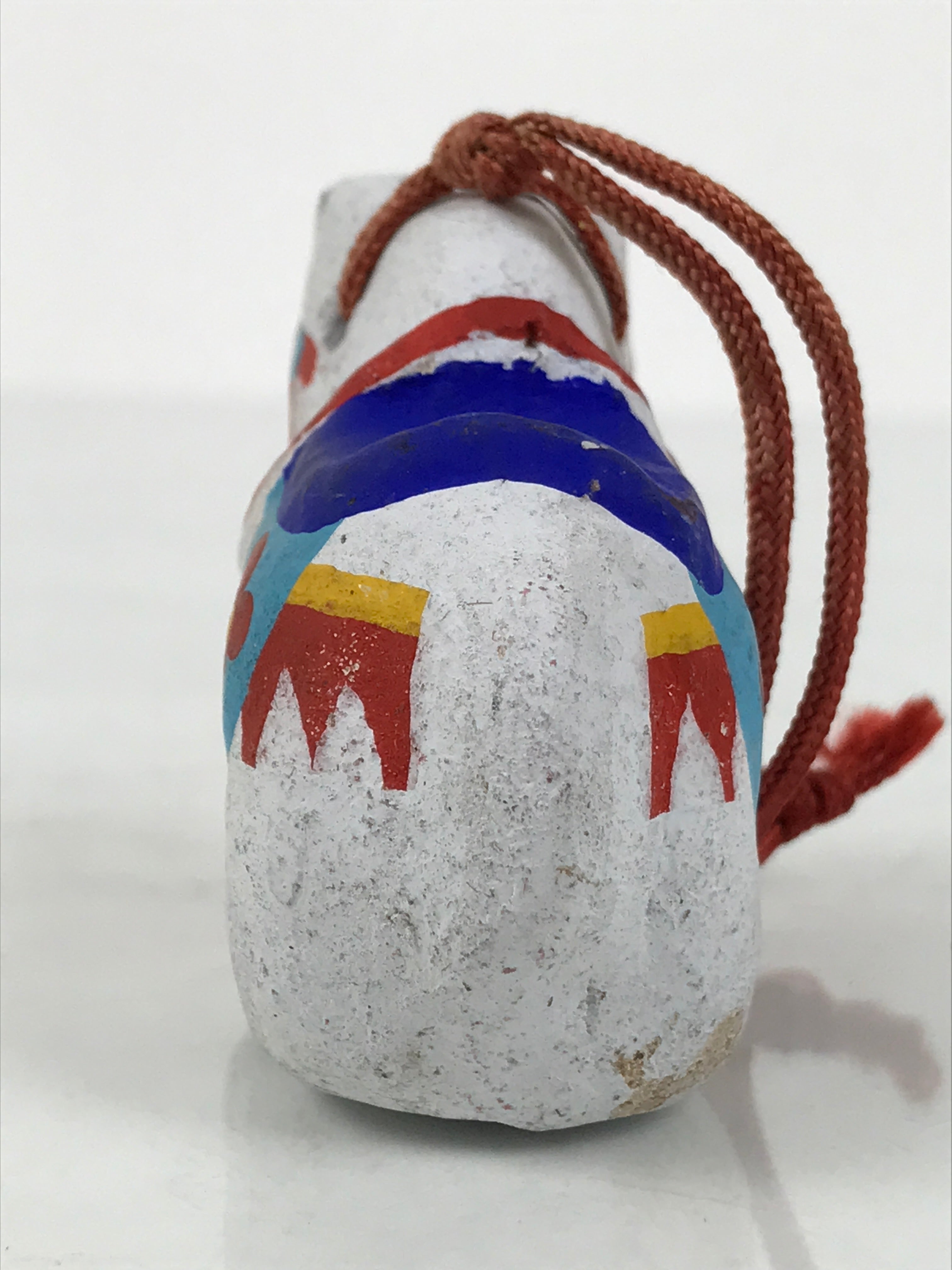 Japanese Clay Bell Dorei Horse Vtg Tsuchi-Suzu Zodiac Animal Uma White DR627