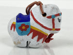 Japanese Clay Bell Dorei Horse Vtg Tsuchi-Suzu Zodiac Animal Uma White DR627