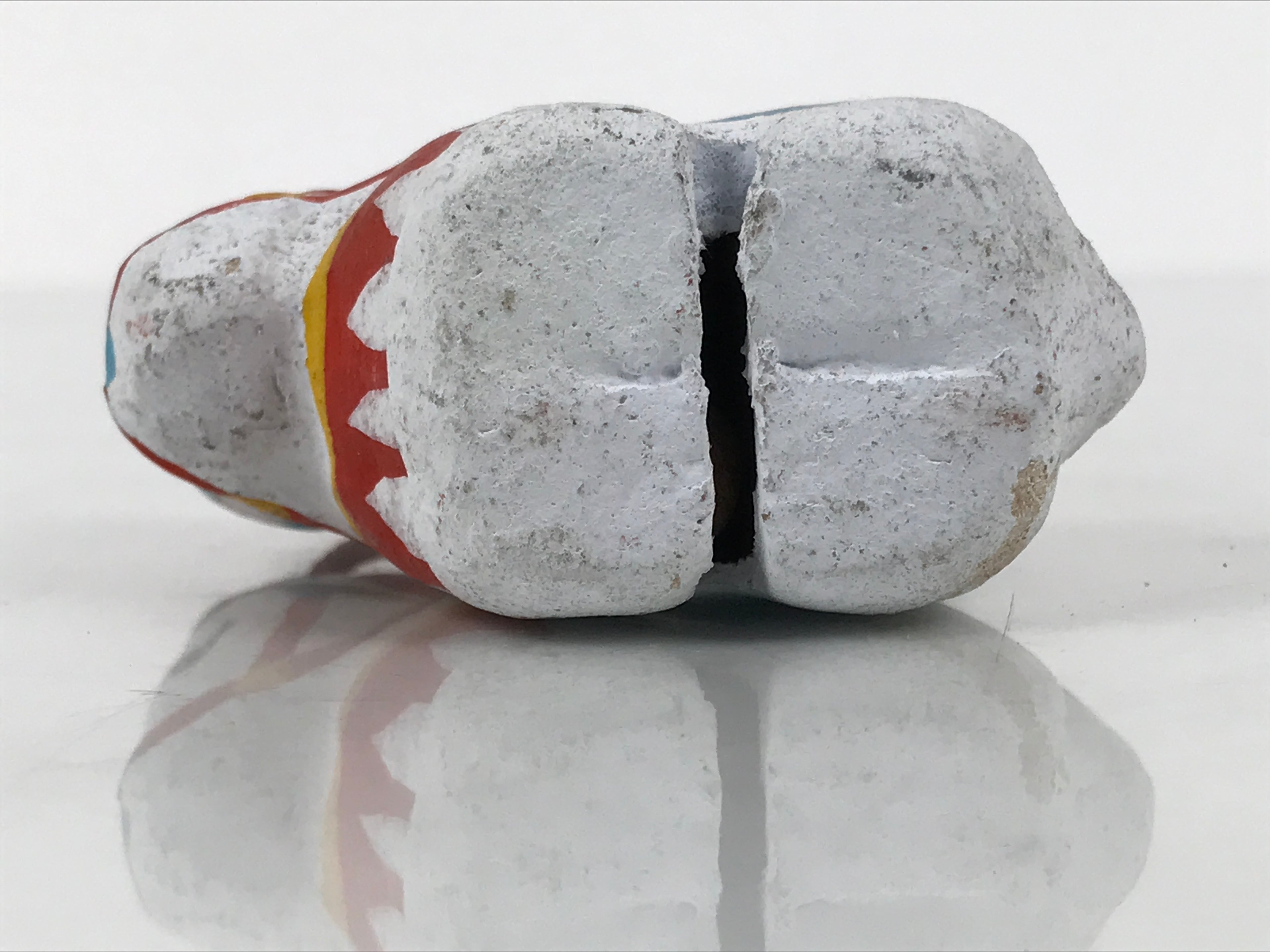 Japanese Clay Bell Dorei Horse Vtg Tsuchi-Suzu Zodiac Animal Uma White DR627