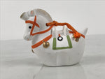 Japanese Clay Bell Dorei Horse Vtg Tsuchi-Suzu Zodiac Animal Uma White DR661