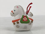 Japanese Clay Bell Dorei Horse Vtg Tsuchi-Suzu Zodiac Animal Uma White DR672