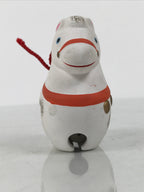 Japanese Clay Bell Dorei Horse Vtg Tsuchi-Suzu Zodiac Animal Uma White DR672