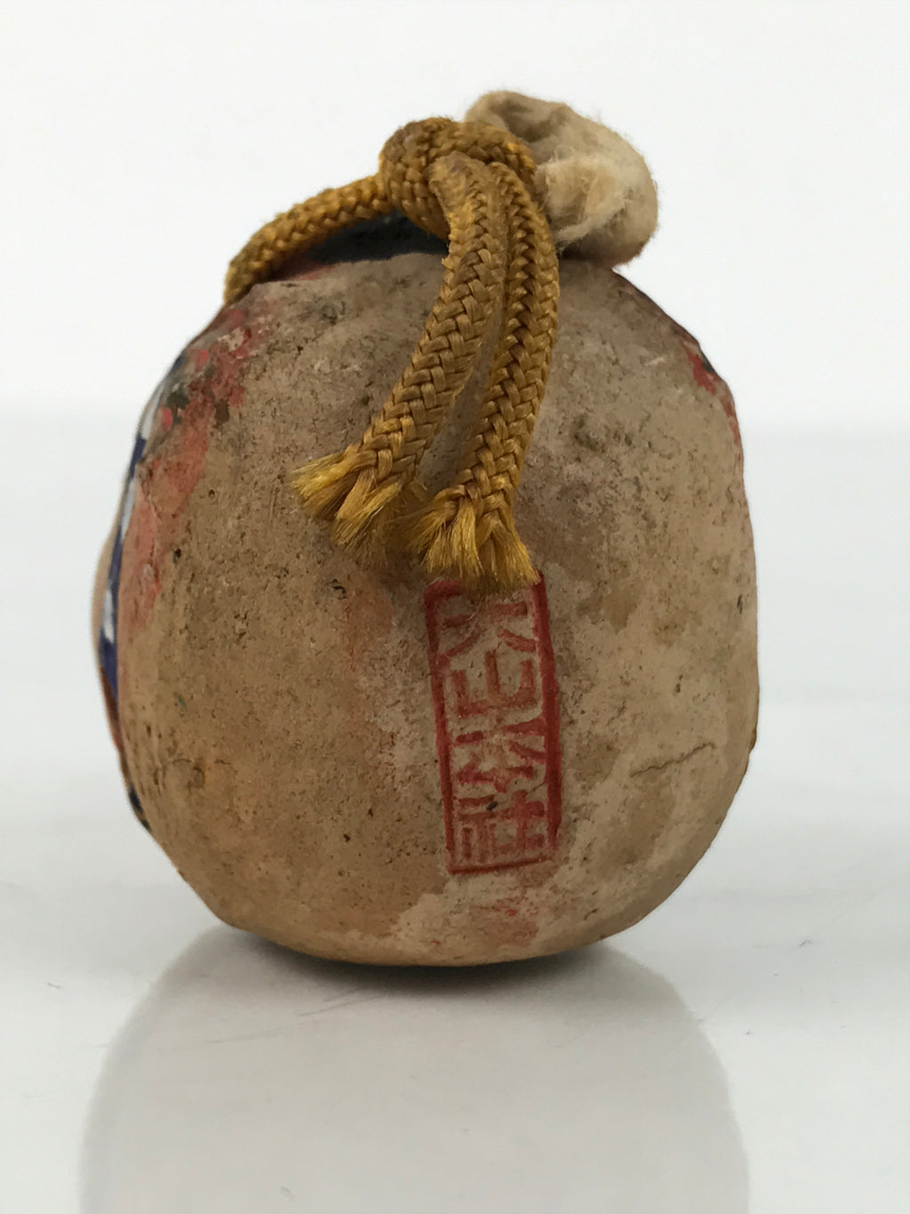 Japanese Clay Bell Dorei Karasu Tengu Vtg Tsuchi-Suzu Yokai Folklore Brown DR626