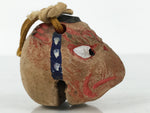 Japanese Clay Bell Dorei Karasu Tengu Vtg Tsuchi-Suzu Yokai Folklore Brown DR626