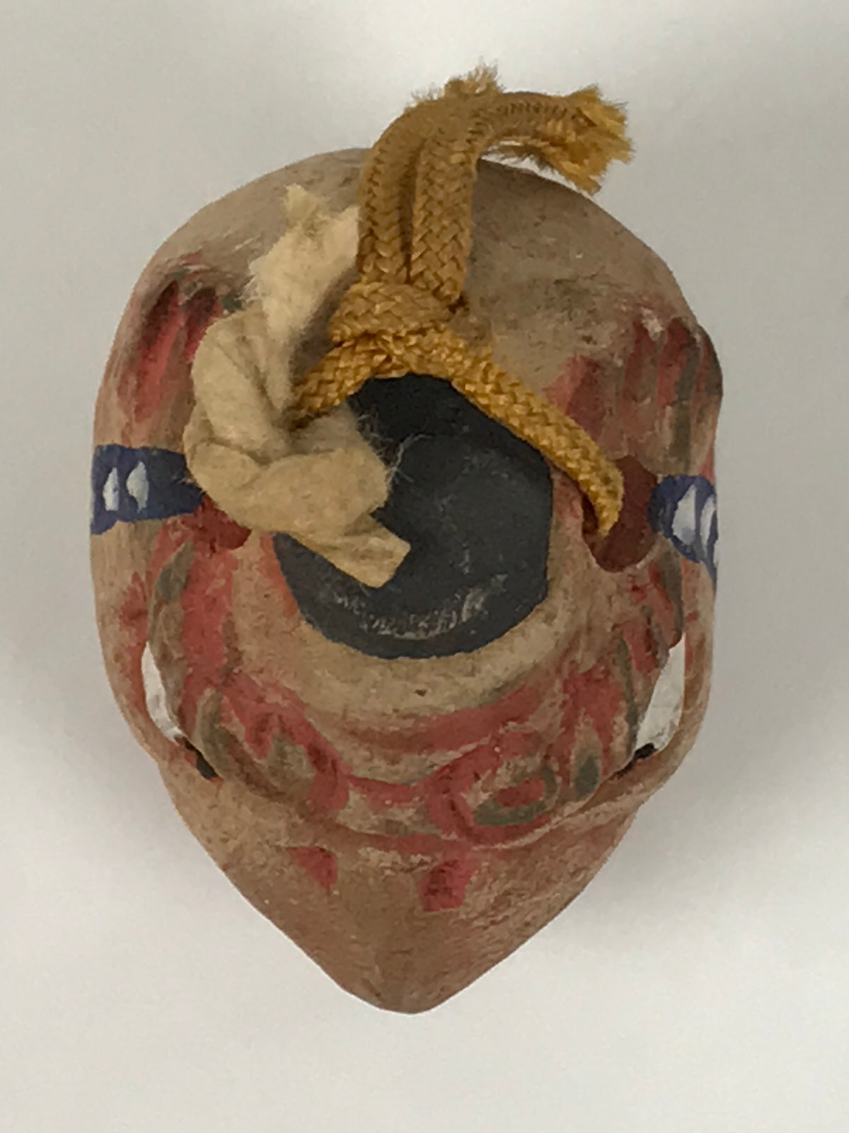 Japanese Clay Bell Dorei Karasu Tengu Vtg Tsuchi-Suzu Yokai Folklore Brown DR626