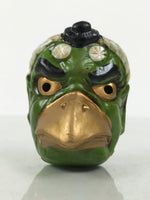 Japanese Clay Bell Dorei Karasu Tengu Vtg Tsuchi-Suzu Yokai Folklore Green DR666