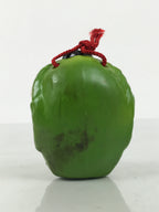 Japanese Clay Bell Dorei Karasu Tengu Vtg Tsuchi-Suzu Yokai Folklore Green DR666