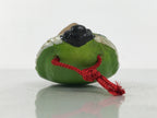 Japanese Clay Bell Dorei Karasu Tengu Vtg Tsuchi-Suzu Yokai Folklore Green DR666