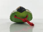 Japanese Clay Bell Dorei Karasu Tengu Vtg Tsuchi-Suzu Yokai Folklore Green DR666