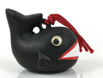 Japanese Clay Bell Dorei Kujira Whale Tsuchi-Suzu Nanki Shirahama Black DR640