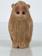 Japanese Clay Bell Dorei Monkey Vtg Tsuchi-Suzu Zodiac Animal Saru Brown DR605