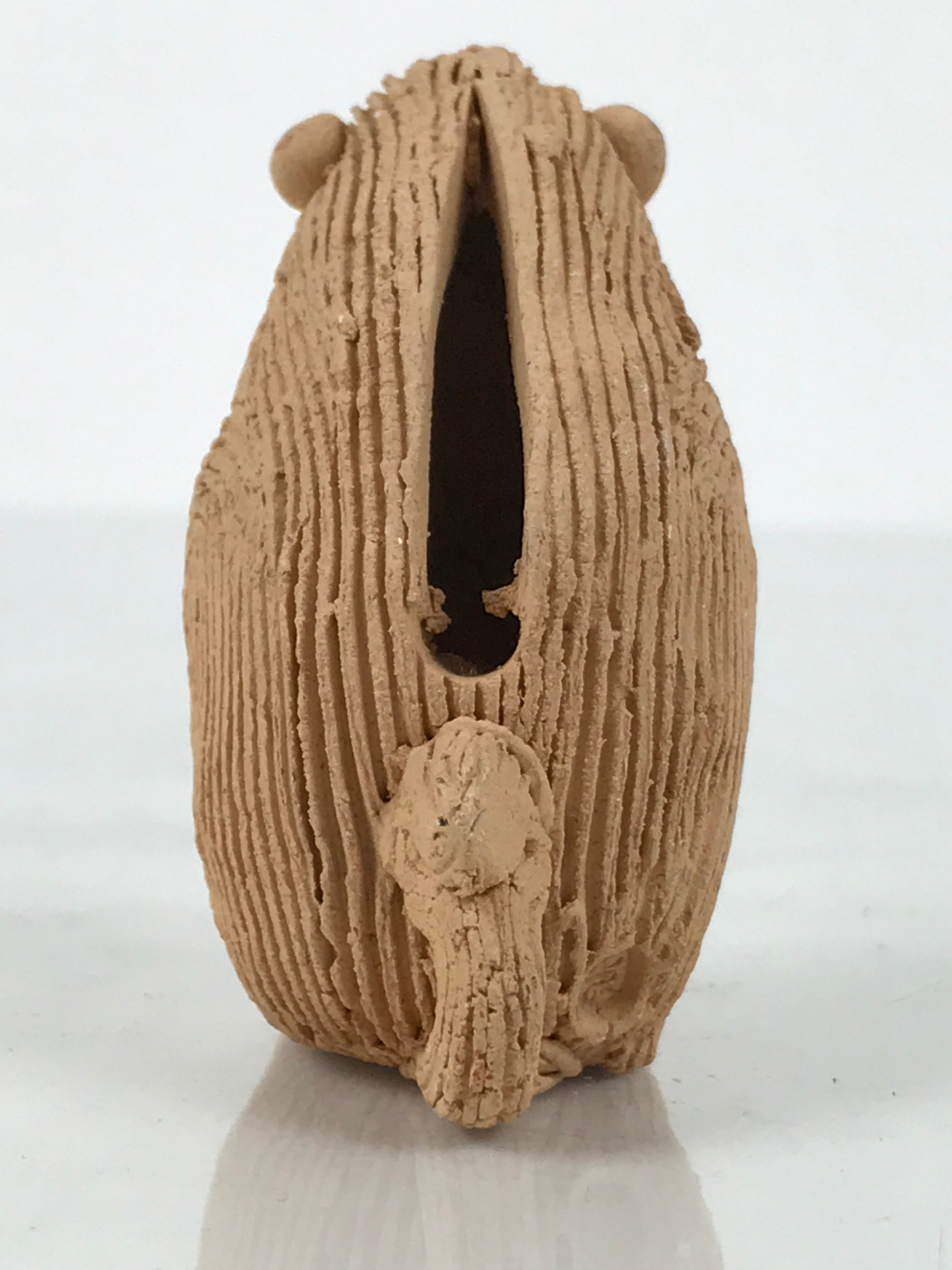 Japanese Clay Bell Dorei Monkey Vtg Tsuchi-Suzu Zodiac Animal Saru Brown DR605