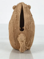 Japanese Clay Bell Dorei Monkey Vtg Tsuchi-Suzu Zodiac Animal Saru Brown DR605