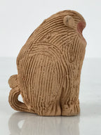 Japanese Clay Bell Dorei Monkey Vtg Tsuchi-Suzu Zodiac Animal Saru Brown DR605