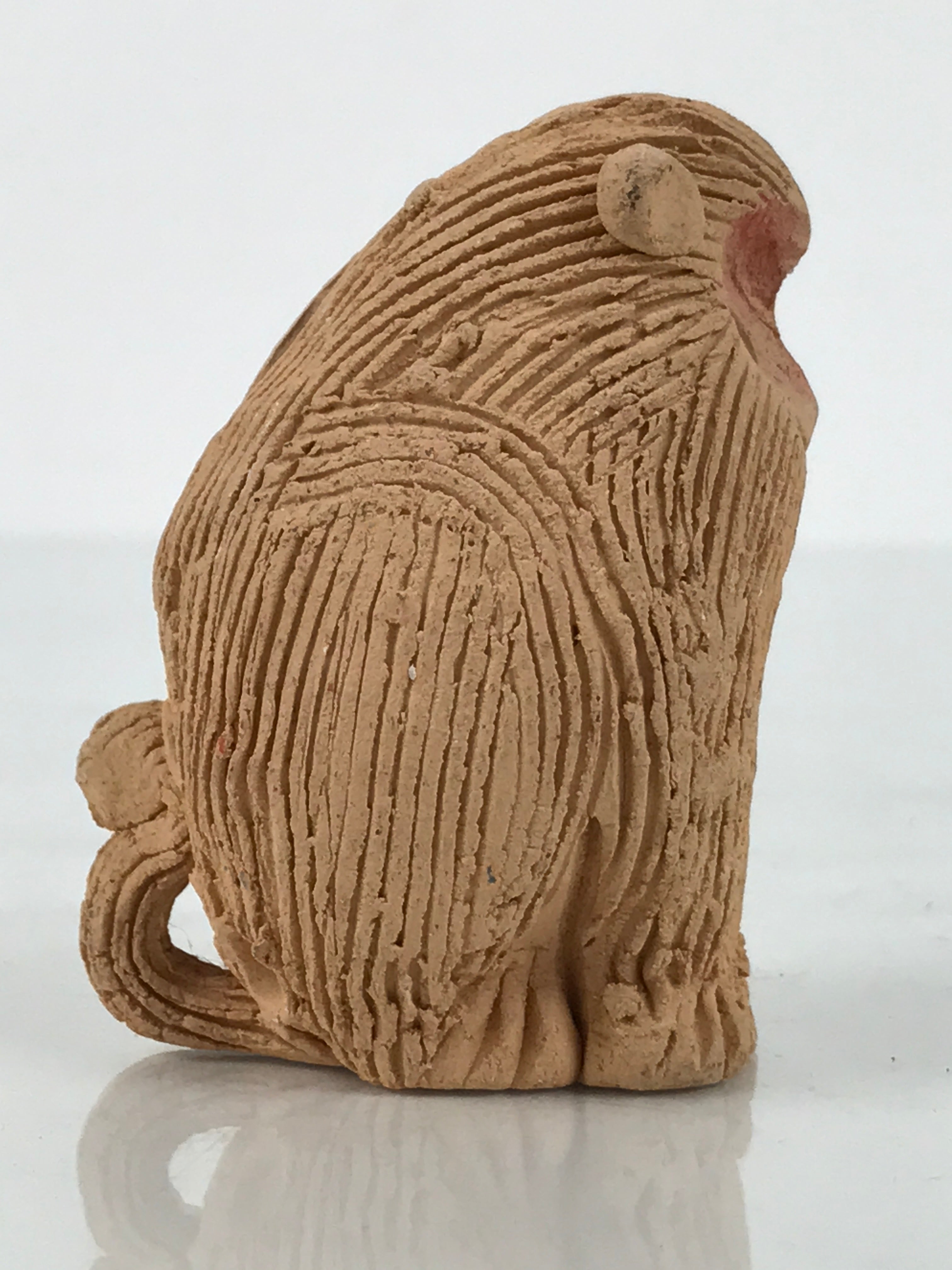 Japanese Clay Bell Dorei Monkey Vtg Tsuchi-Suzu Zodiac Animal Saru Brown DR605
