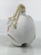 Japanese Clay Bell Dorei Mouse Vtg Tsuchi-Suzu Zodiac Animal Nezumi White DR603