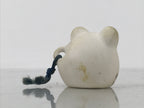 Japanese Clay Bell Dorei Mouse Vtg Tsuchi-Suzu Zodiac Animal Nezumi White DR683