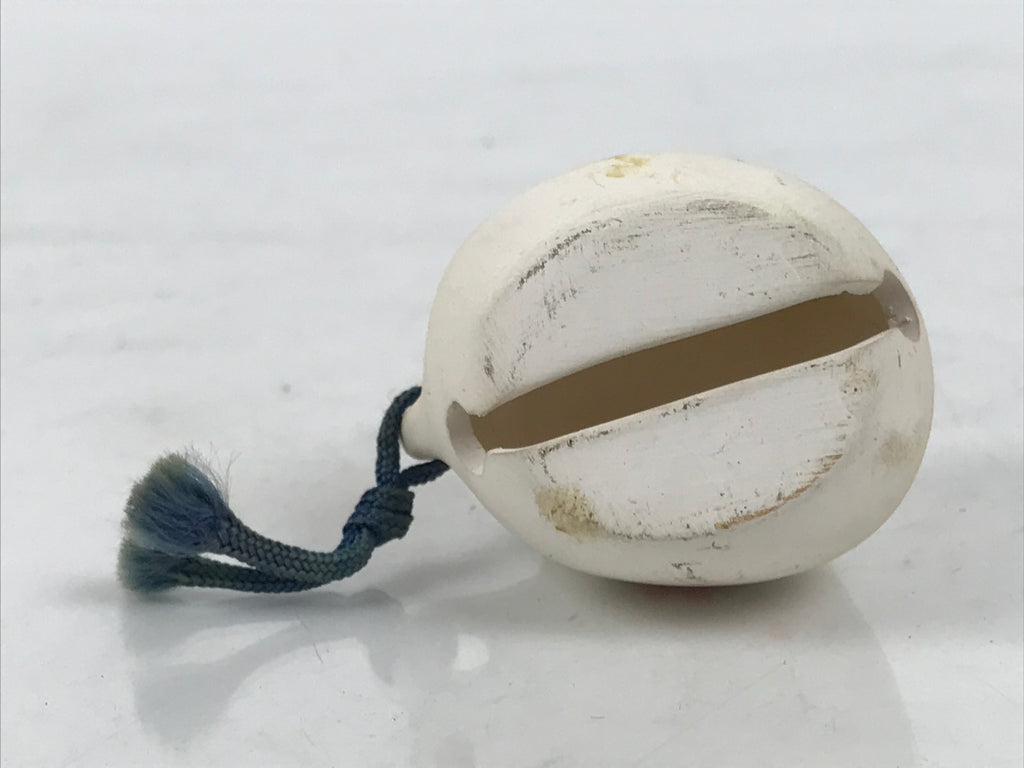 Japanese Clay Bell Dorei Mouse Vtg Tsuchi-Suzu Zodiac Animal Nezumi White DR683