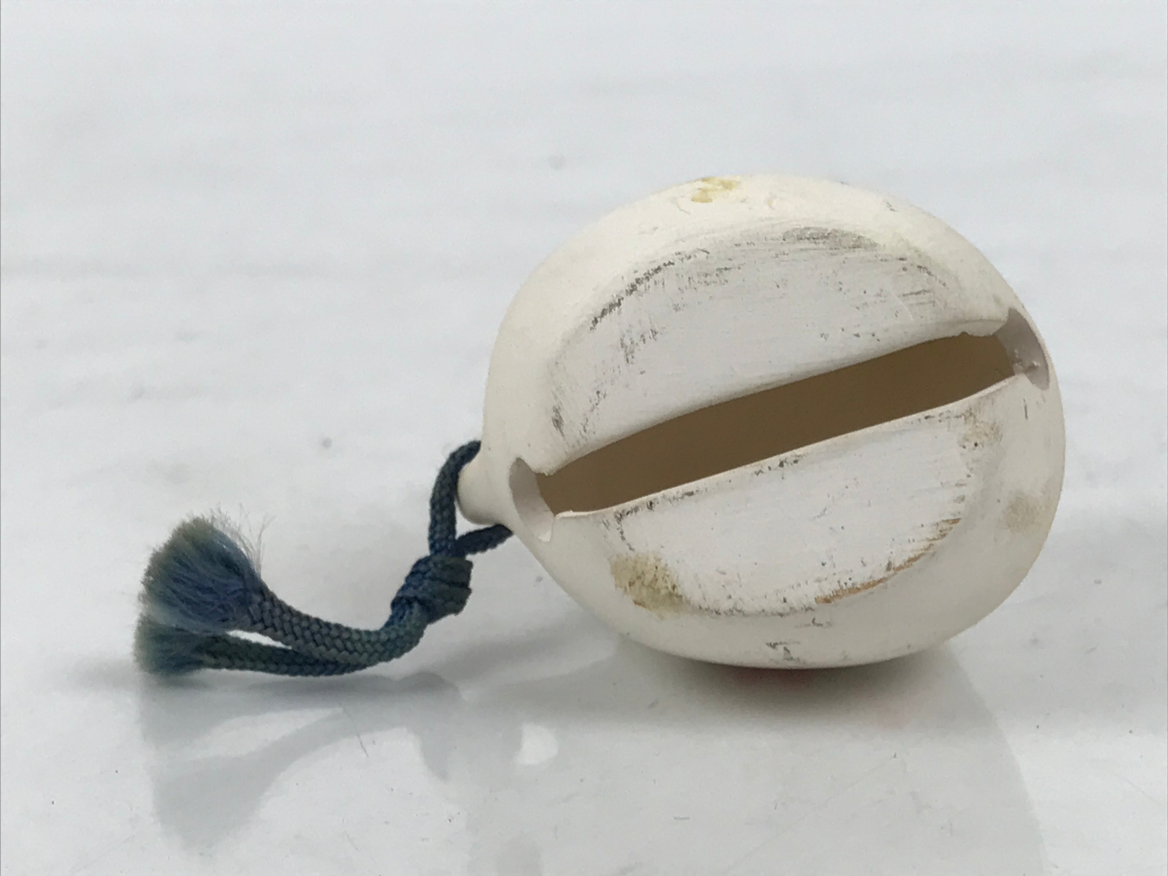 Japanese Clay Bell Dorei Mouse Vtg Tsuchi-Suzu Zodiac Animal Nezumi White DR683