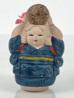 Japanese Clay Bell Dorei Oharame Vtg Tsuchi-Suzu Kimono Work Woman Kyoto DR649