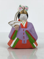 Japanese Clay Bell Dorei Ohinasama Princess Vtg Tsuchi-Suzu Purple Red DR668
