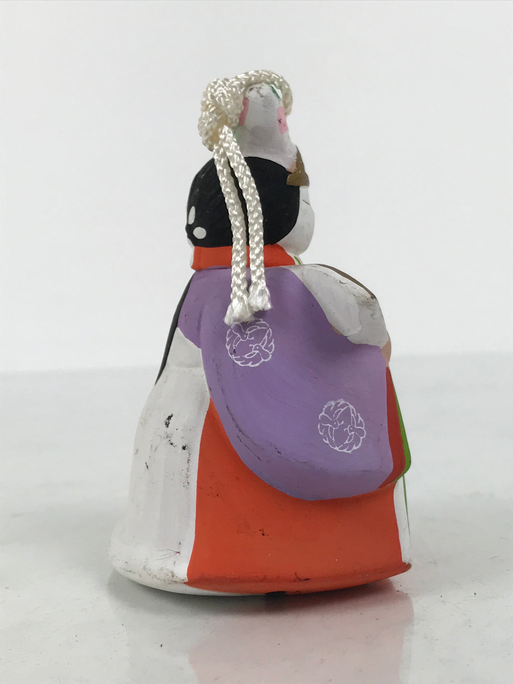 Japanese Clay Bell Dorei Ohinasama Princess Vtg Tsuchi-Suzu Purple Red DR668