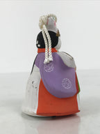 Japanese Clay Bell Dorei Ohinasama Princess Vtg Tsuchi-Suzu Purple Red DR668