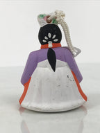 Japanese Clay Bell Dorei Ohinasama Princess Vtg Tsuchi-Suzu Purple Red DR668