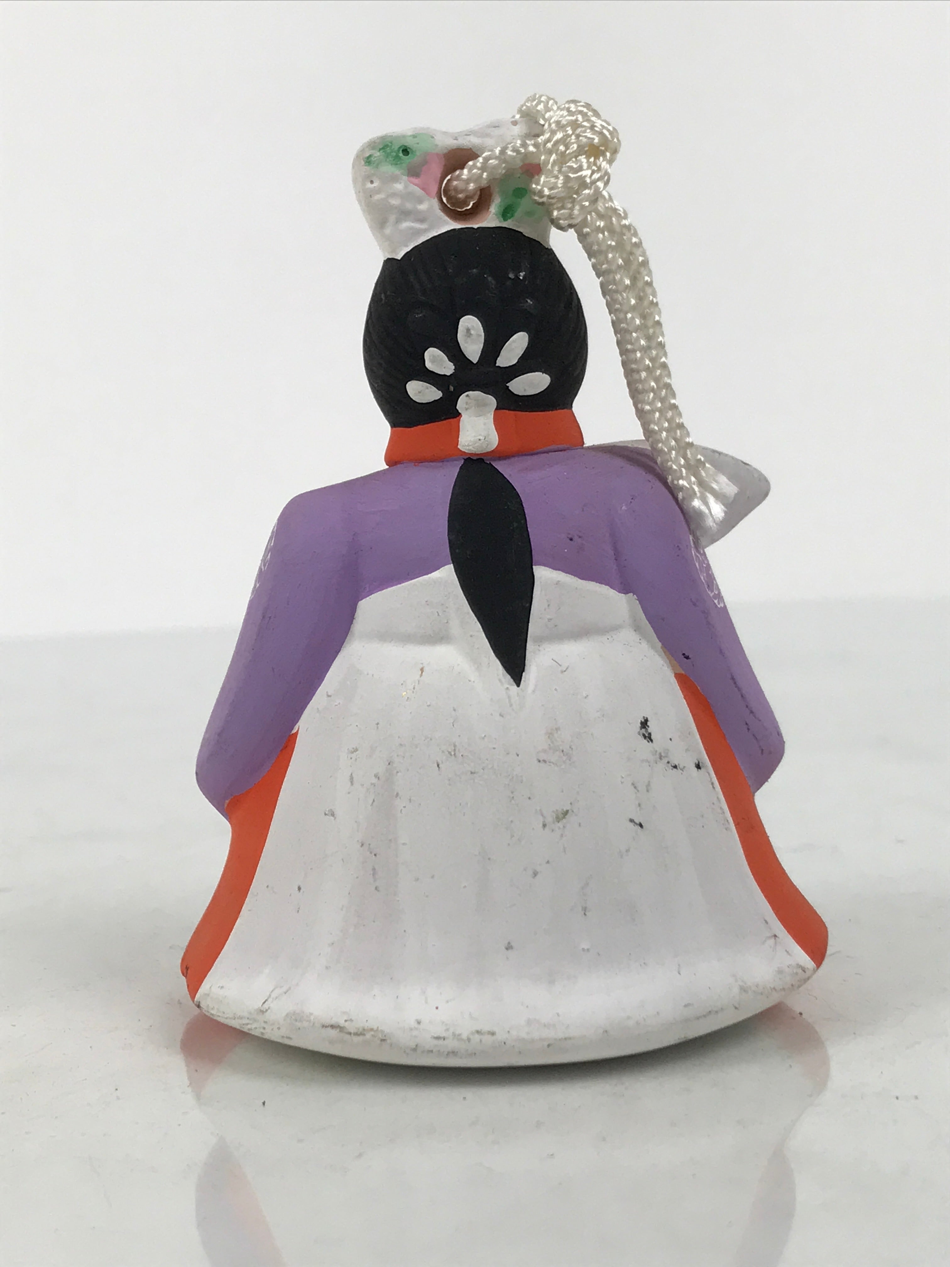 Japanese Clay Bell Dorei Ohinasama Princess Vtg Tsuchi-Suzu Purple Red DR668