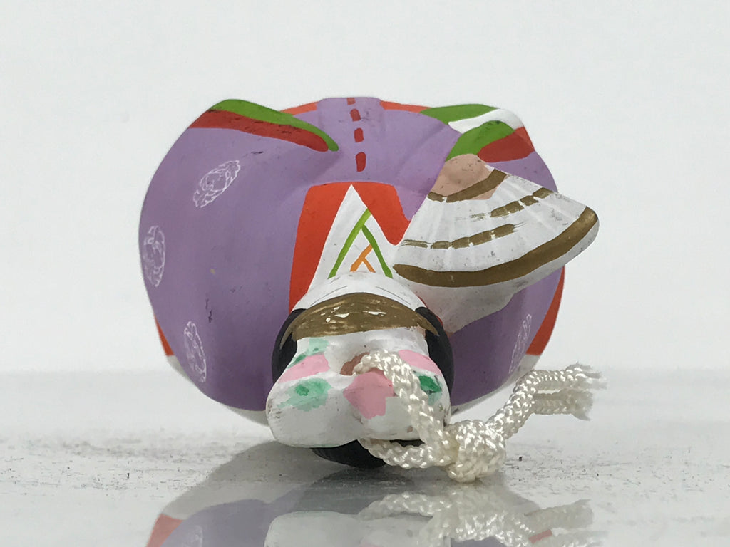Japanese Clay Bell Dorei Ohinasama Princess Vtg Tsuchi-Suzu Purple Red DR668