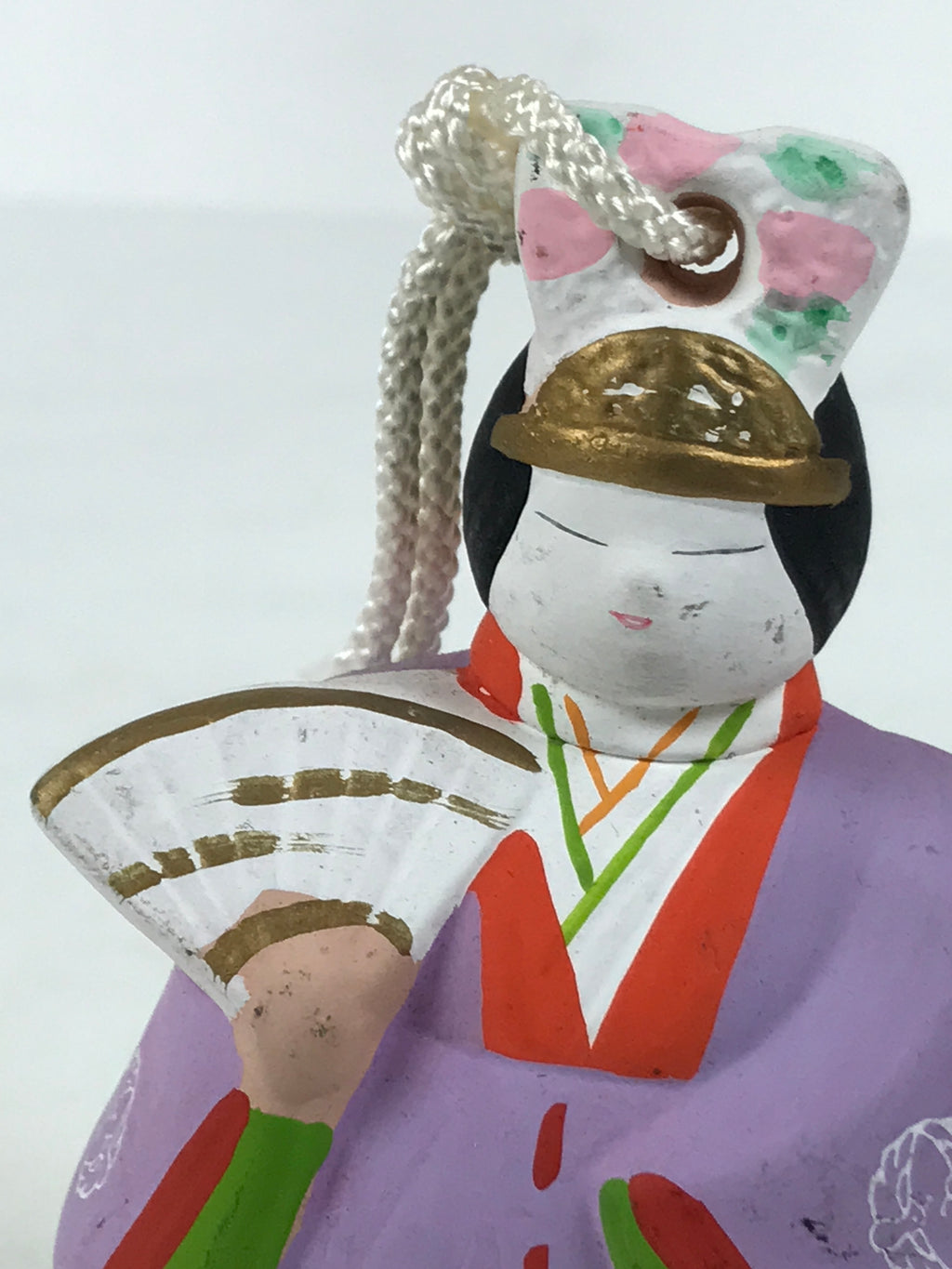 Japanese Clay Bell Dorei Ohinasama Princess Vtg Tsuchi-Suzu Purple Red DR668