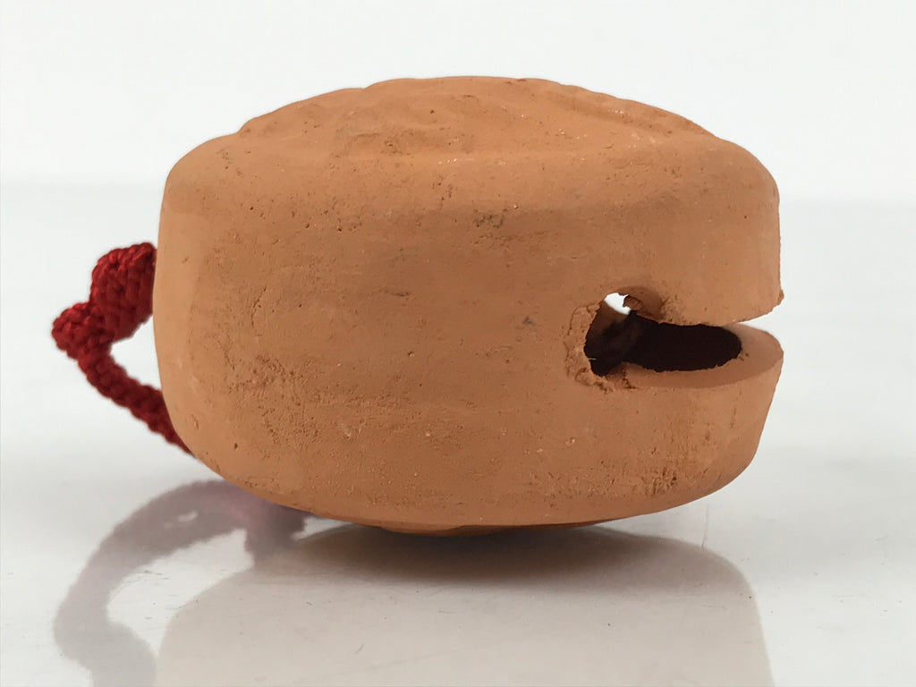 Japanese Clay Bell Dorei Old Coin Vtg Tsuchi-Suzu Wadoukaichin Amulet DR609