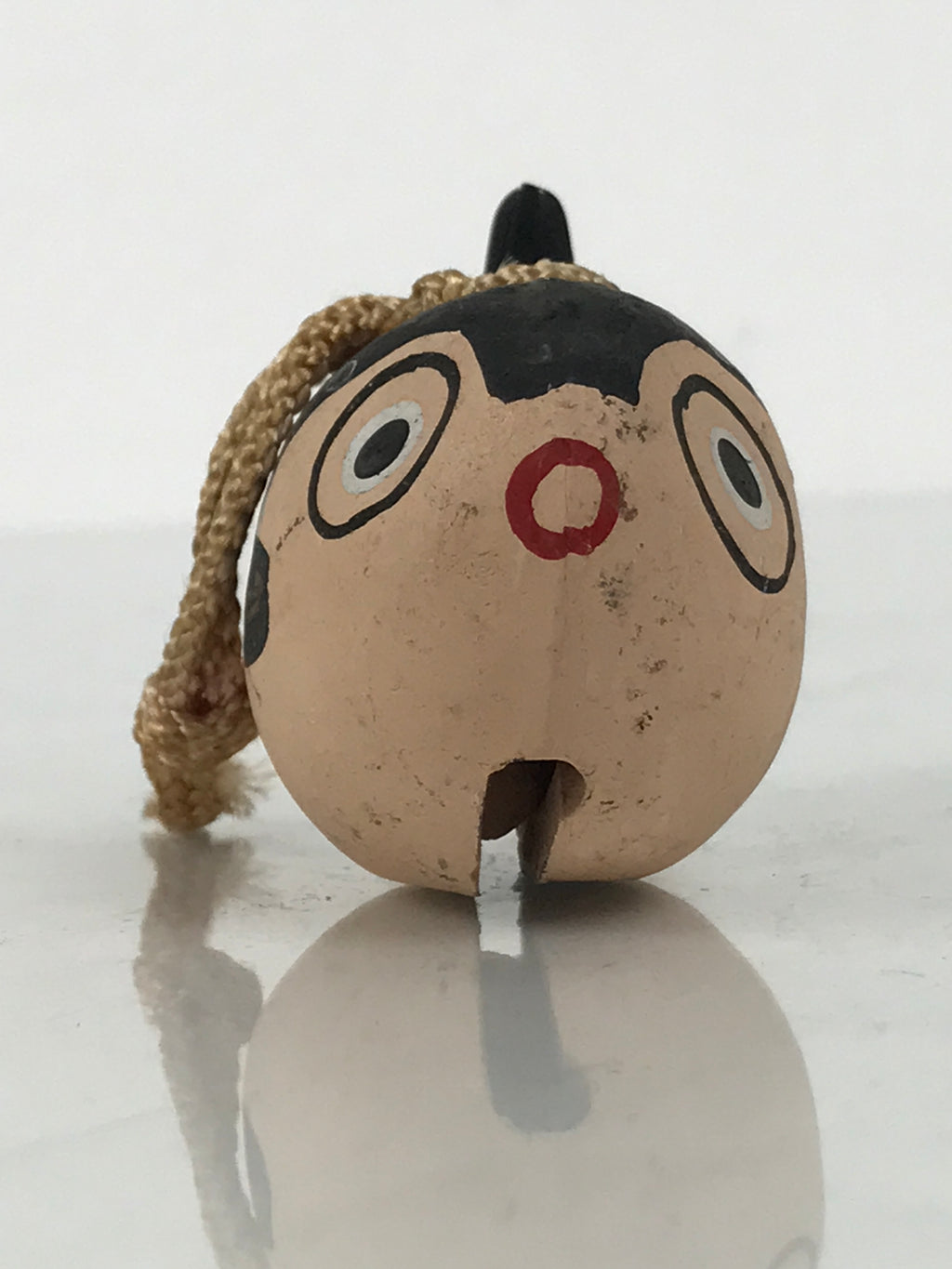 Japanese Clay Bell Dorei Puffer Fish Vtg Tsuchi-Suzu Fugu Black Brown DR674