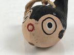 Japanese Clay Bell Dorei Puffer Fish Vtg Tsuchi-Suzu Fugu Black Brown DR674