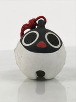 Japanese Clay Bell Dorei Puffer Fish Vtg Tsuchi-Suzu Fugu Black White DR675