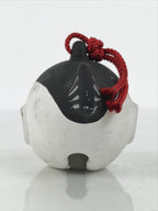 Japanese Clay Bell Dorei Puffer Fish Vtg Tsuchi-Suzu Fugu Black White DR675