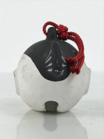 Japanese Clay Bell Dorei Puffer Fish Vtg Tsuchi-Suzu Fugu Black White DR675