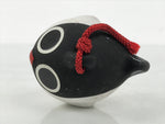Japanese Clay Bell Dorei Puffer Fish Vtg Tsuchi-Suzu Fugu Black White DR675