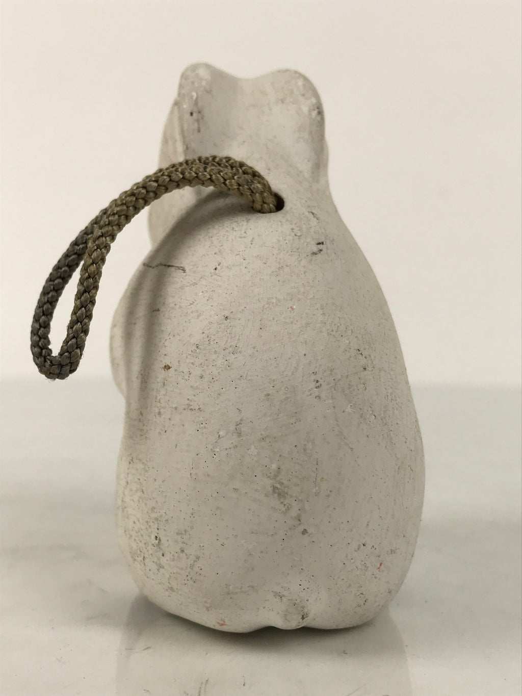 Japanese Clay Bell Dorei Rabbit Vtg Tsuchi-Suzu Zodiac Animal Usagi White DR602