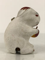 Japanese Clay Bell Dorei Rabbit Vtg Tsuchi-Suzu Zodiac Animal Usagi White DR602