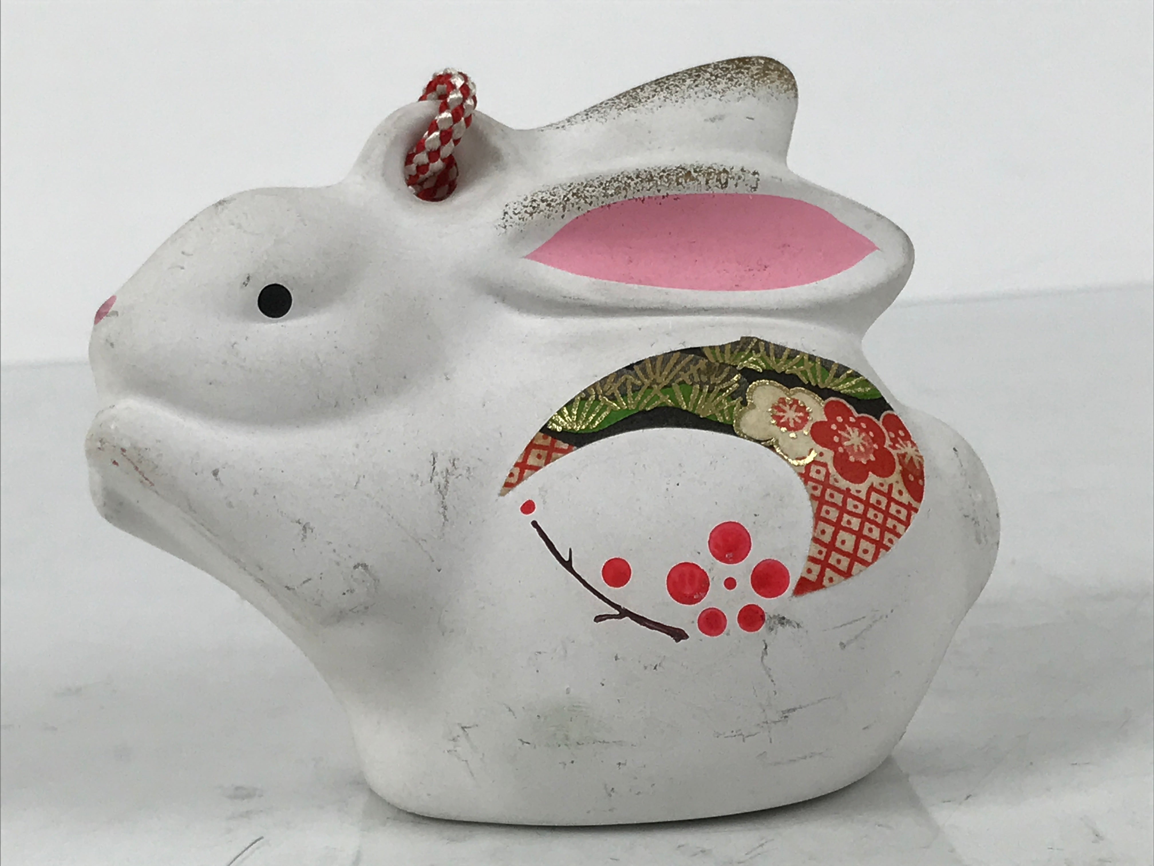 Japanese Clay Bell Dorei Rabbit Vtg Tsuchi-Suzu Zodiac Animal