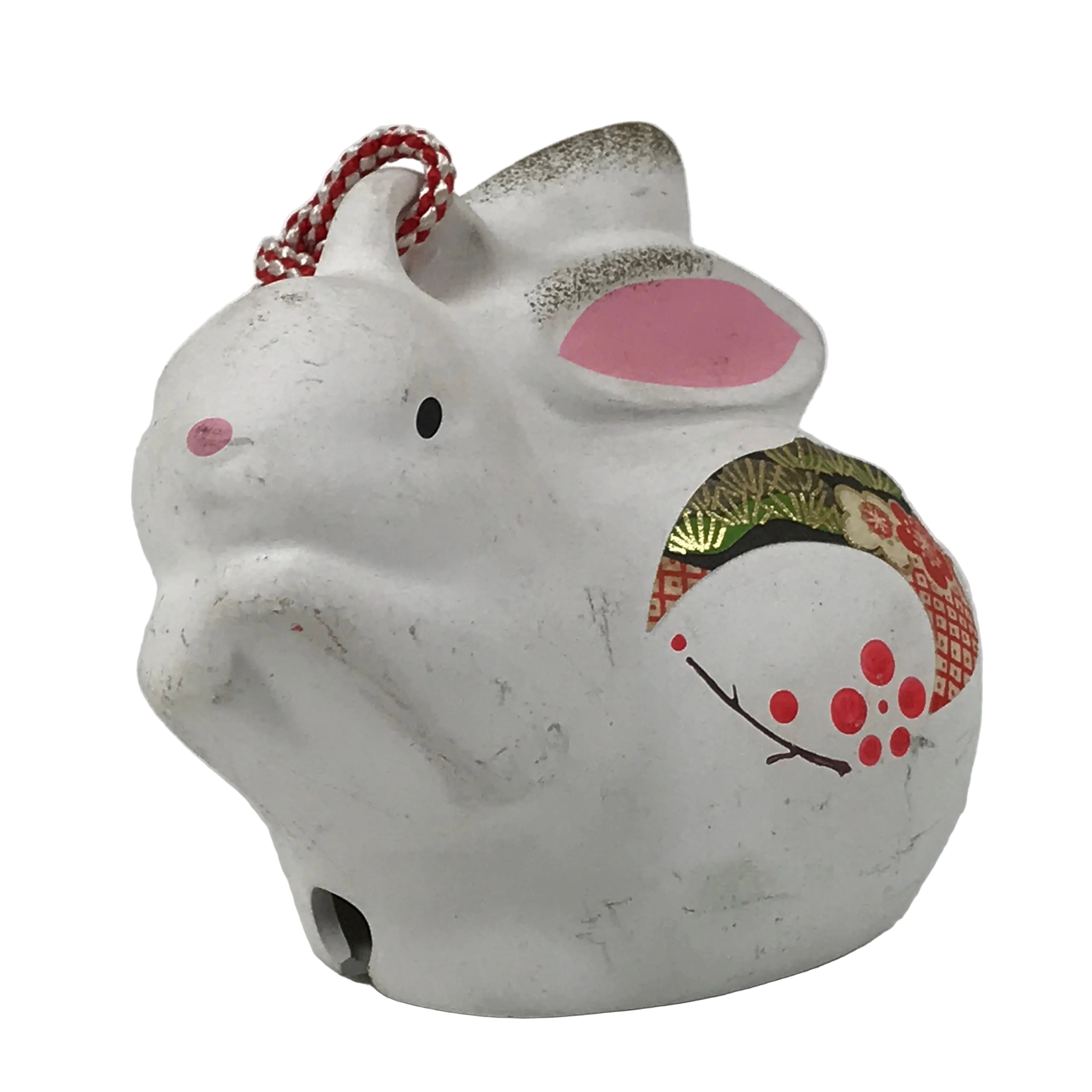 Japanese Clay Bell Dorei Rabbit Vtg Tsuchi-Suzu Zodiac Animal