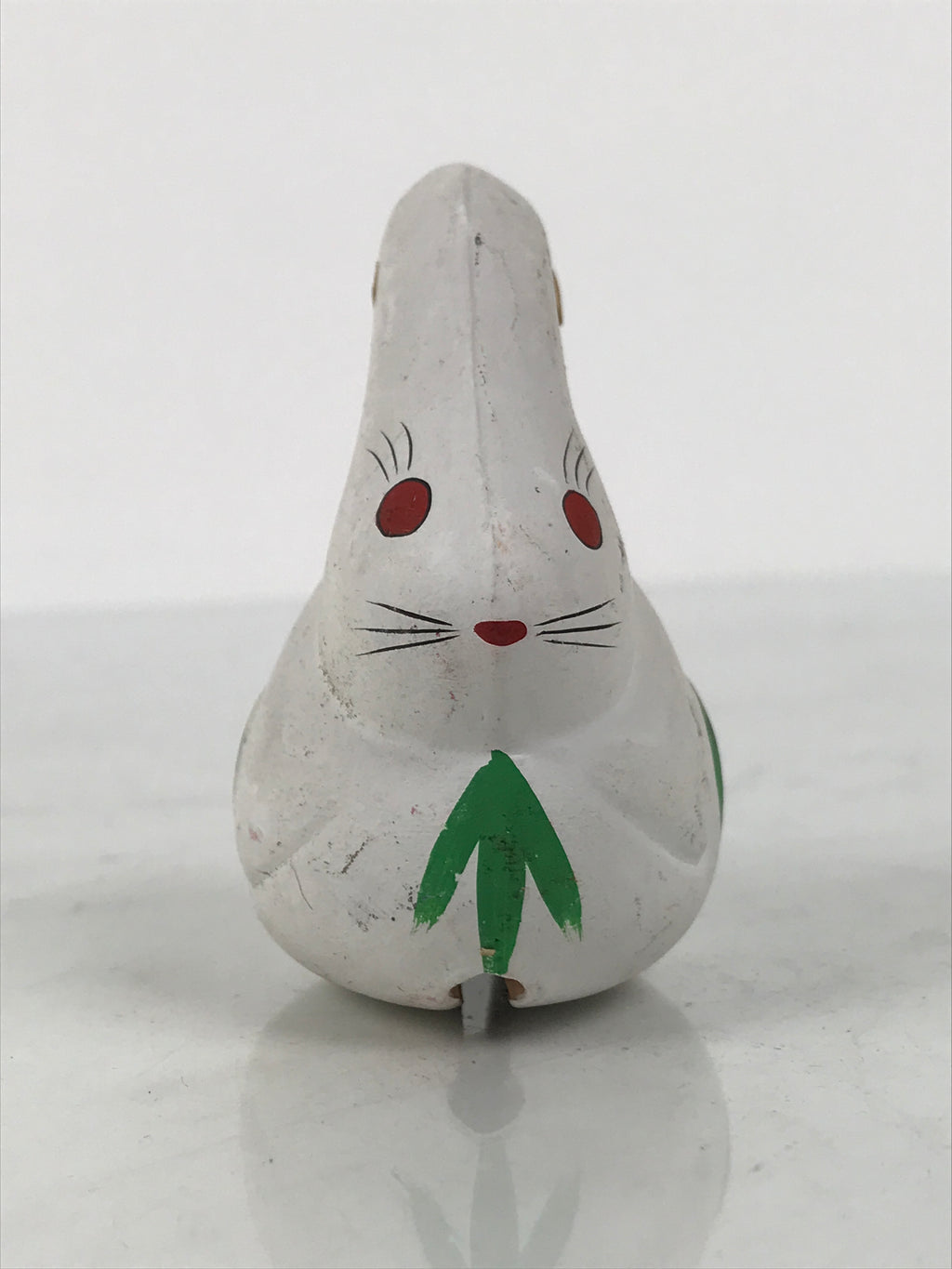 Japanese Clay Bell Dorei Rabbit Vtg Tsuchi-Suzu Zodiac Animal Usagi White DR676