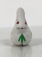 Japanese Clay Bell Dorei Rabbit Vtg Tsuchi-Suzu Zodiac Animal Usagi White DR676