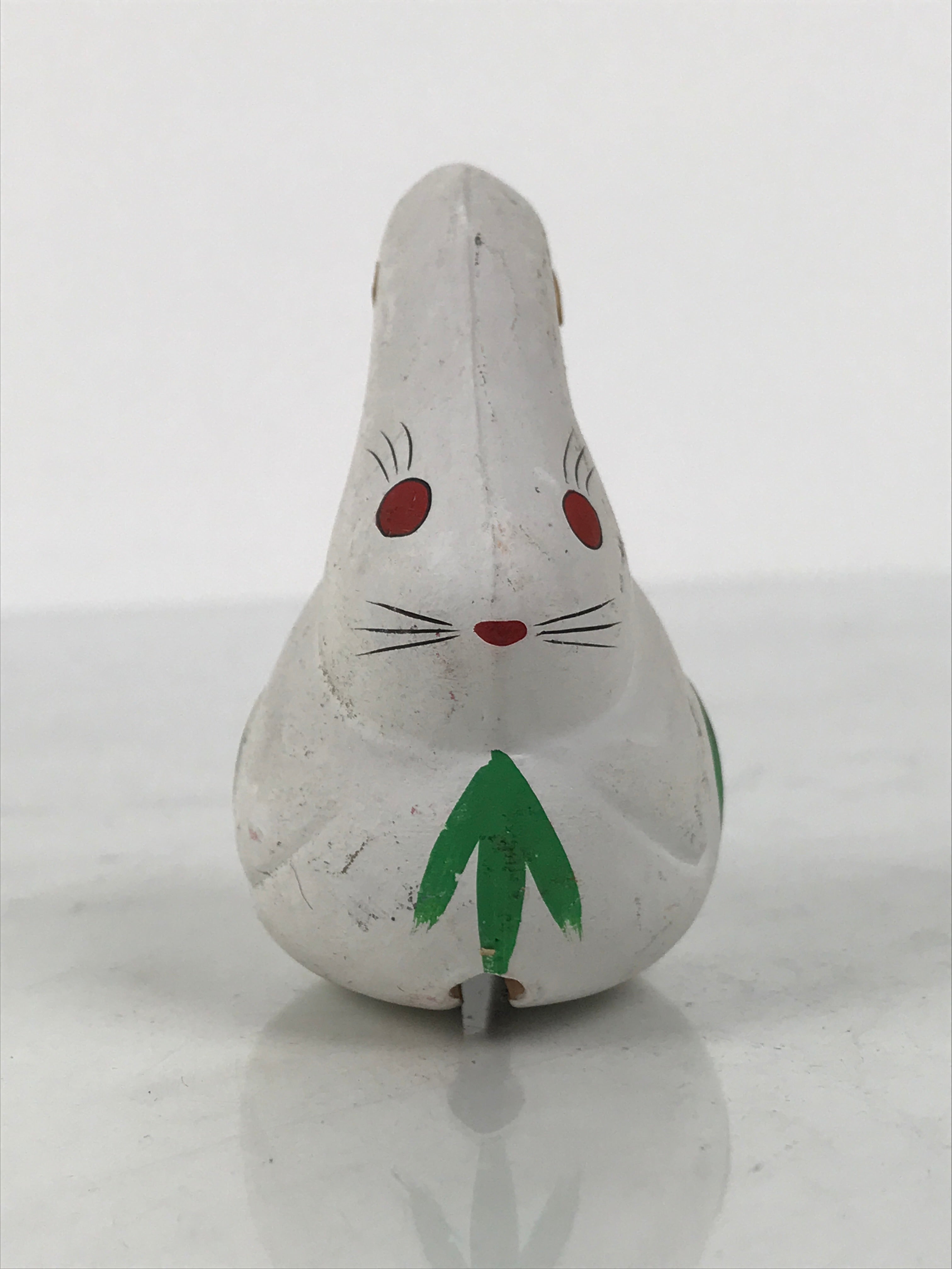 Japanese Clay Bell Dorei Rabbit Vtg Tsuchi-Suzu Zodiac Animal Usagi White DR676