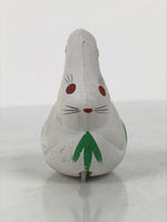Japanese Clay Bell Dorei Rabbit Vtg Tsuchi-Suzu Zodiac Animal Usagi White DR676