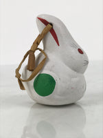 Japanese Clay Bell Dorei Rabbit Vtg Tsuchi-Suzu Zodiac Animal Usagi White DR676