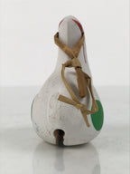 Japanese Clay Bell Dorei Rabbit Vtg Tsuchi-Suzu Zodiac Animal Usagi White DR676